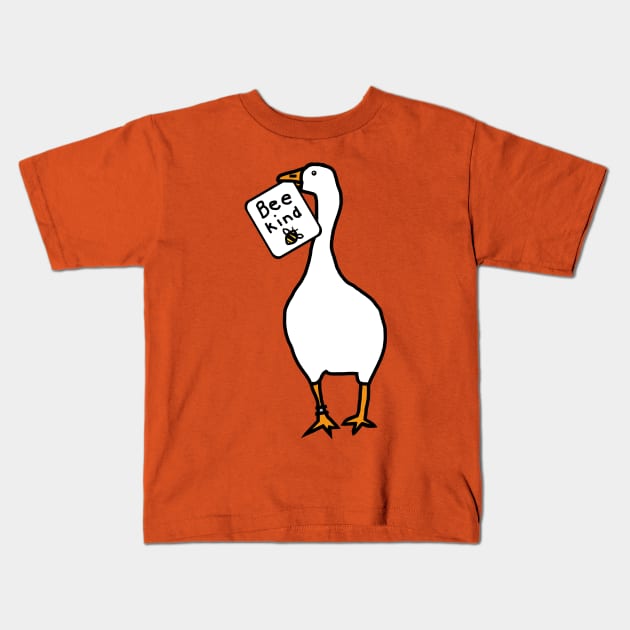 Goose Game Stolen Be Kind Sign Kids T-Shirt by ellenhenryart